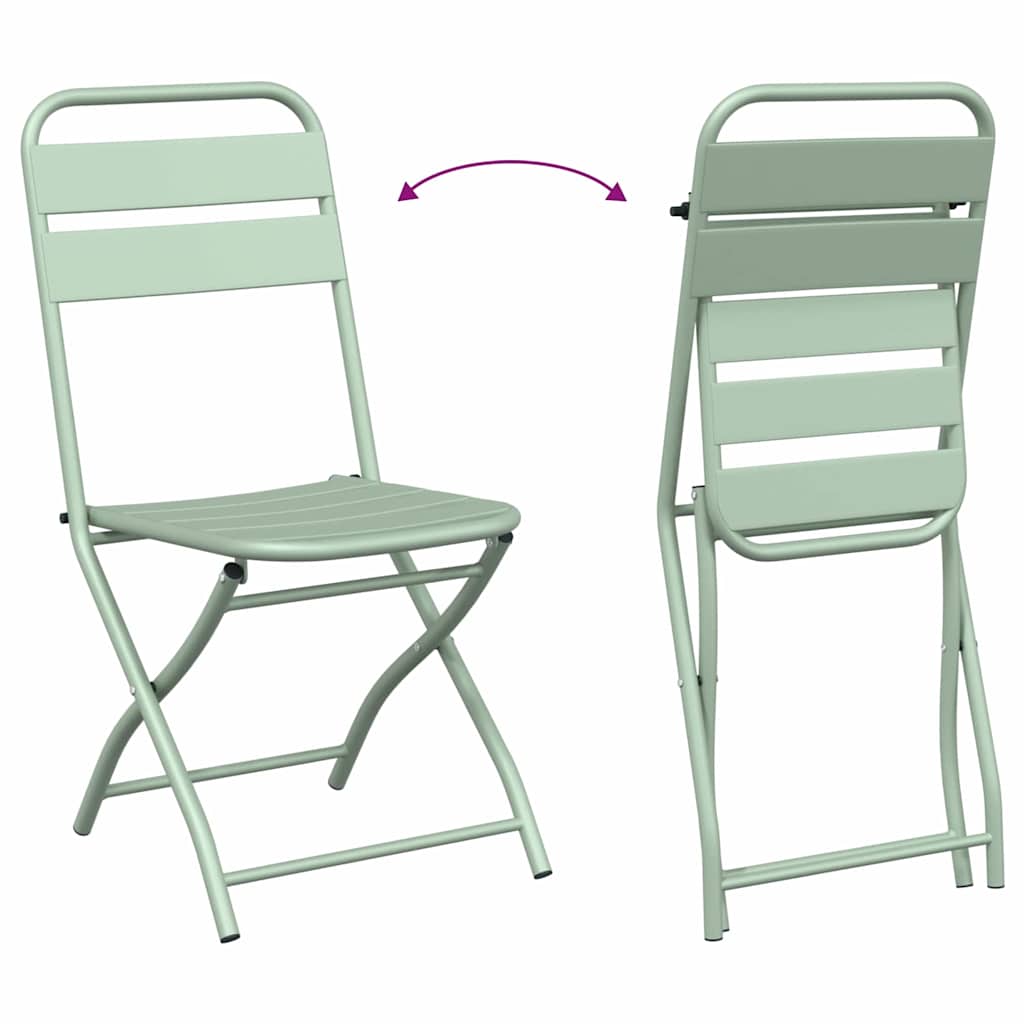 Sklopiva stolica za vrt 2 pcs Svijetla mint boja 42 x 52 x 82cm