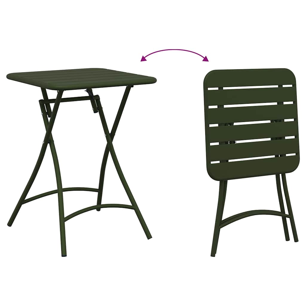 Bistro Stol Tamnozelena 55 x 55 x 72,5 cm Čelik s prahom