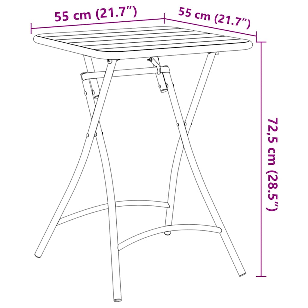 Bistro Stol Bež 55 x 55 x 72,5 cm Čelik s prahom