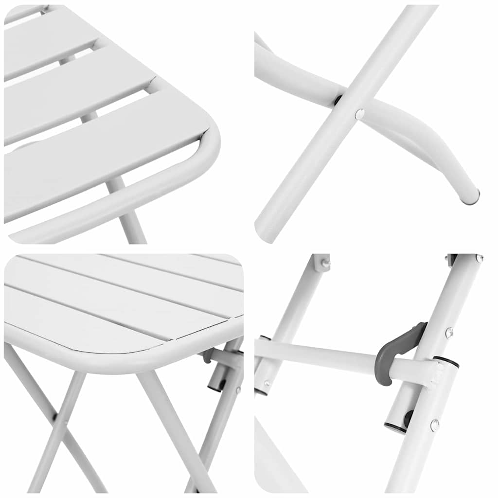 Bistro set 3 pcs Bijelo Čelik