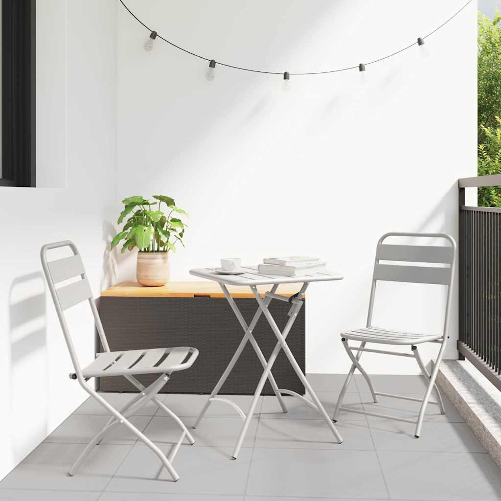 Bistro set 3 pcs Bež Čelik