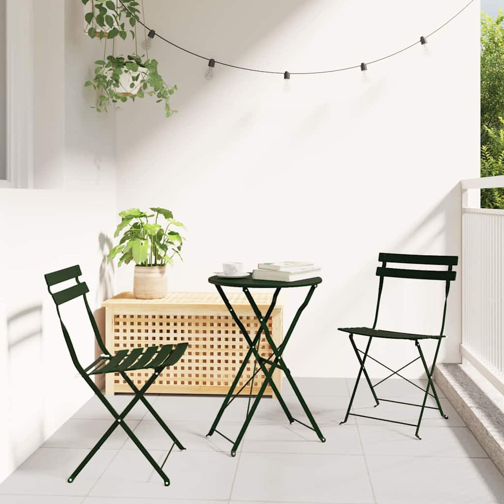 Sklopiva stolica za vrt 2 pcs Zelena 42 x 46 x 82cm Metal