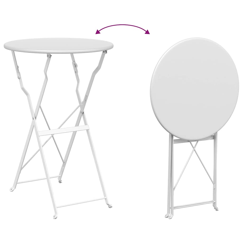 Bistro Stol Bijelo Ø 50 x 71 cm Čelik s prahom