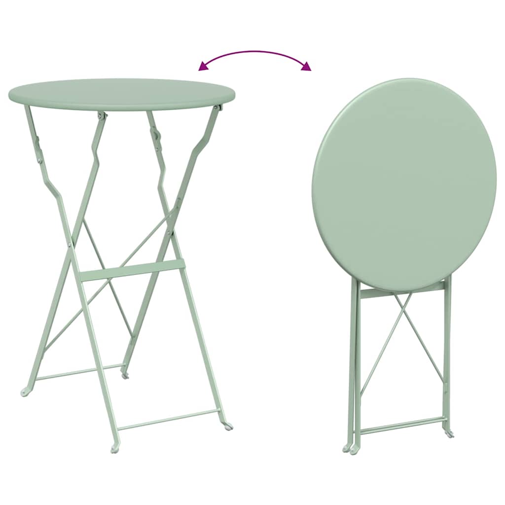 Sklopivi bistro set 3 pcs Morska pjena Čelik