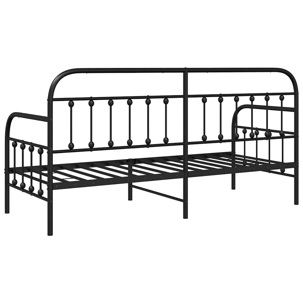 Krevet na kat Crna 80 x 200 cm Čelik s prahom premazan