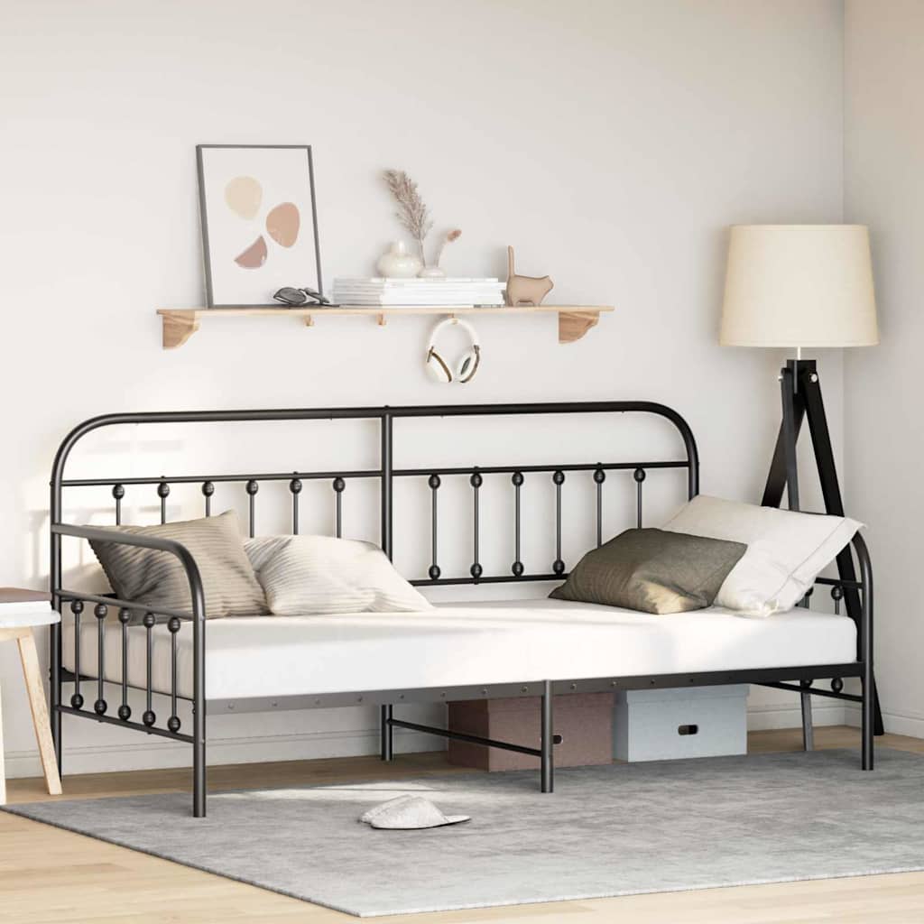 Krevet na kat Crna 90 x 190 cm Čelik s prahom premazan