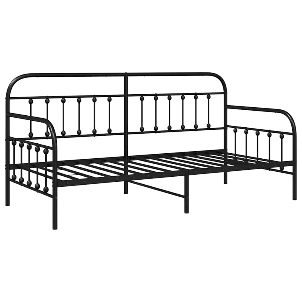 Krevet na kat Crna 90 x 190 cm Čelik s prahom premazan