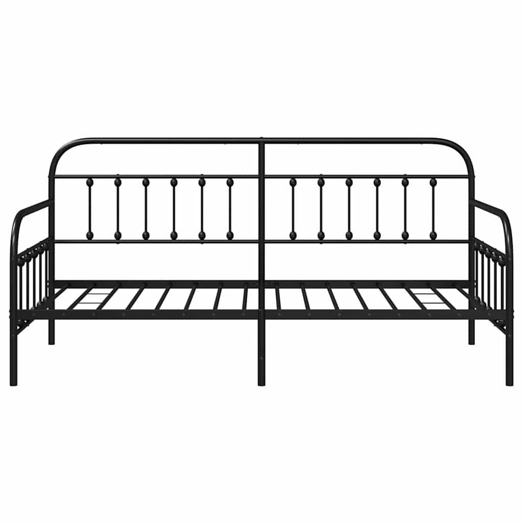 Krevet na kat Crna 100 x 200 cm Čelik s prahom premazan