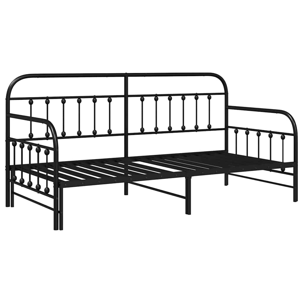 Krevet na kat Crna 90 x 190 cm Čelik s prahom premazan
