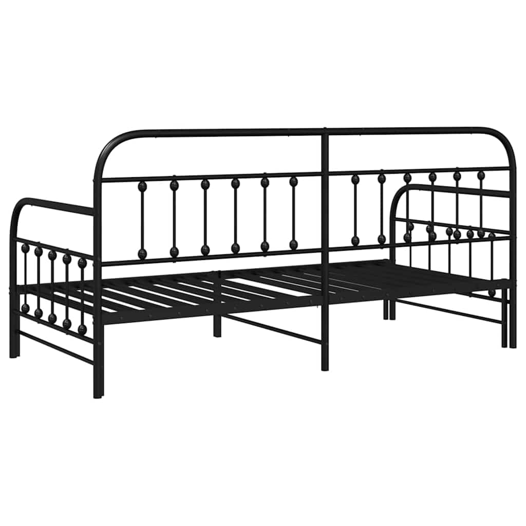 Krevet na kat Crna 90 x 190 cm Čelik s prahom premazan