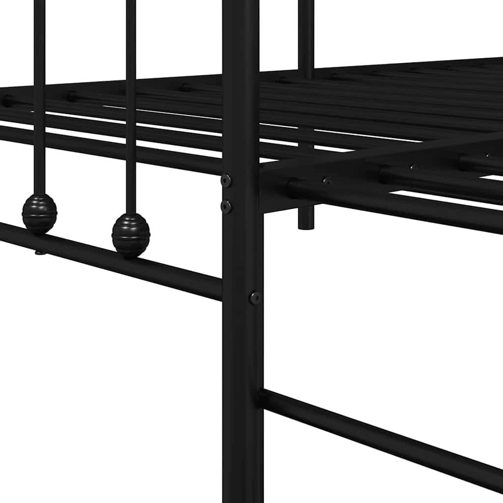 Krevet na kat Crna 100 x 200 cm Čelik s prahom premazan