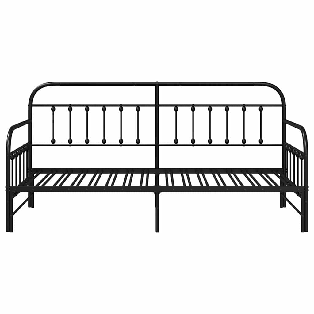 Krevet na kat Crna 100 x 200 cm Čelik s prahom premazan