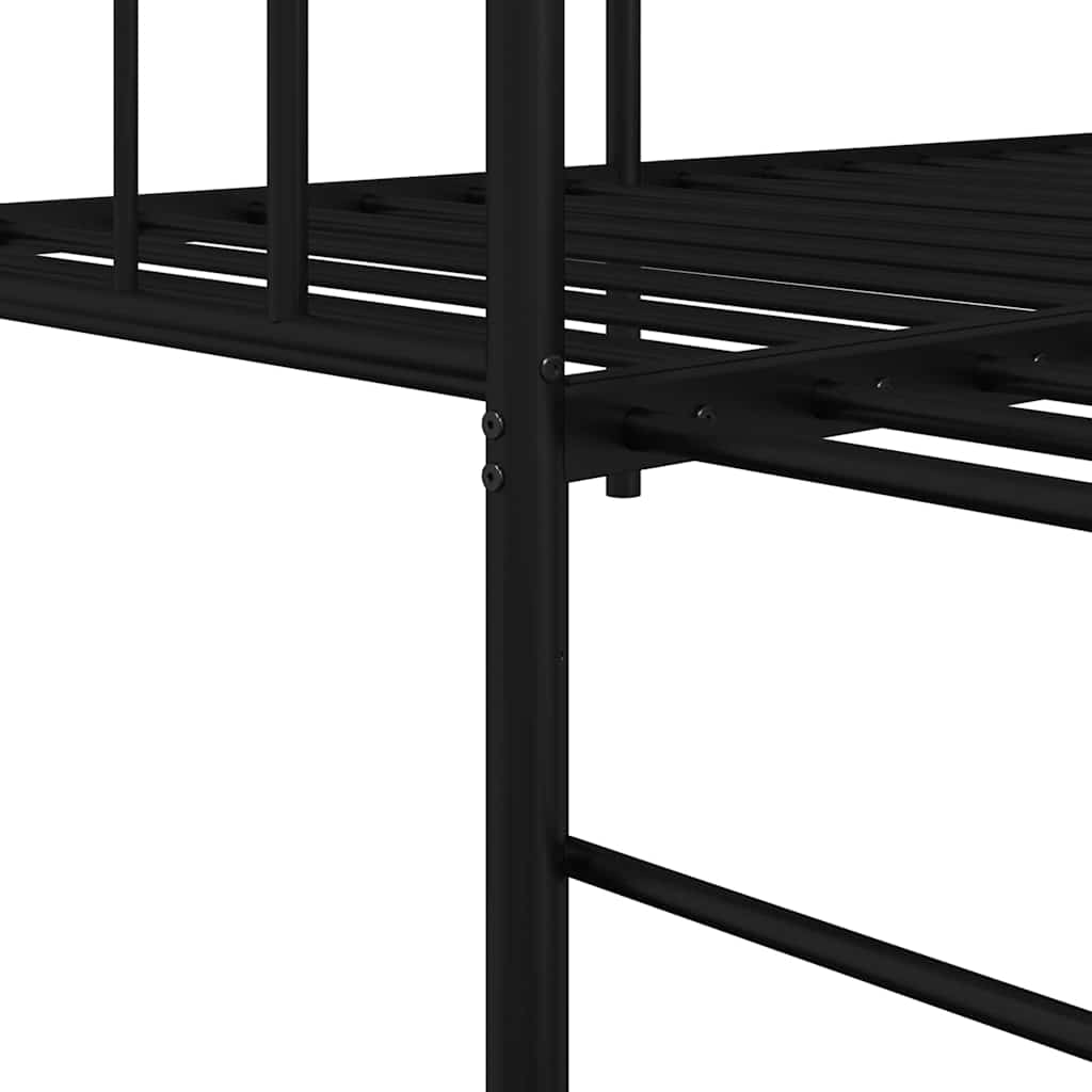 Krevet na kat Crna 90 x 190 cm Čelik