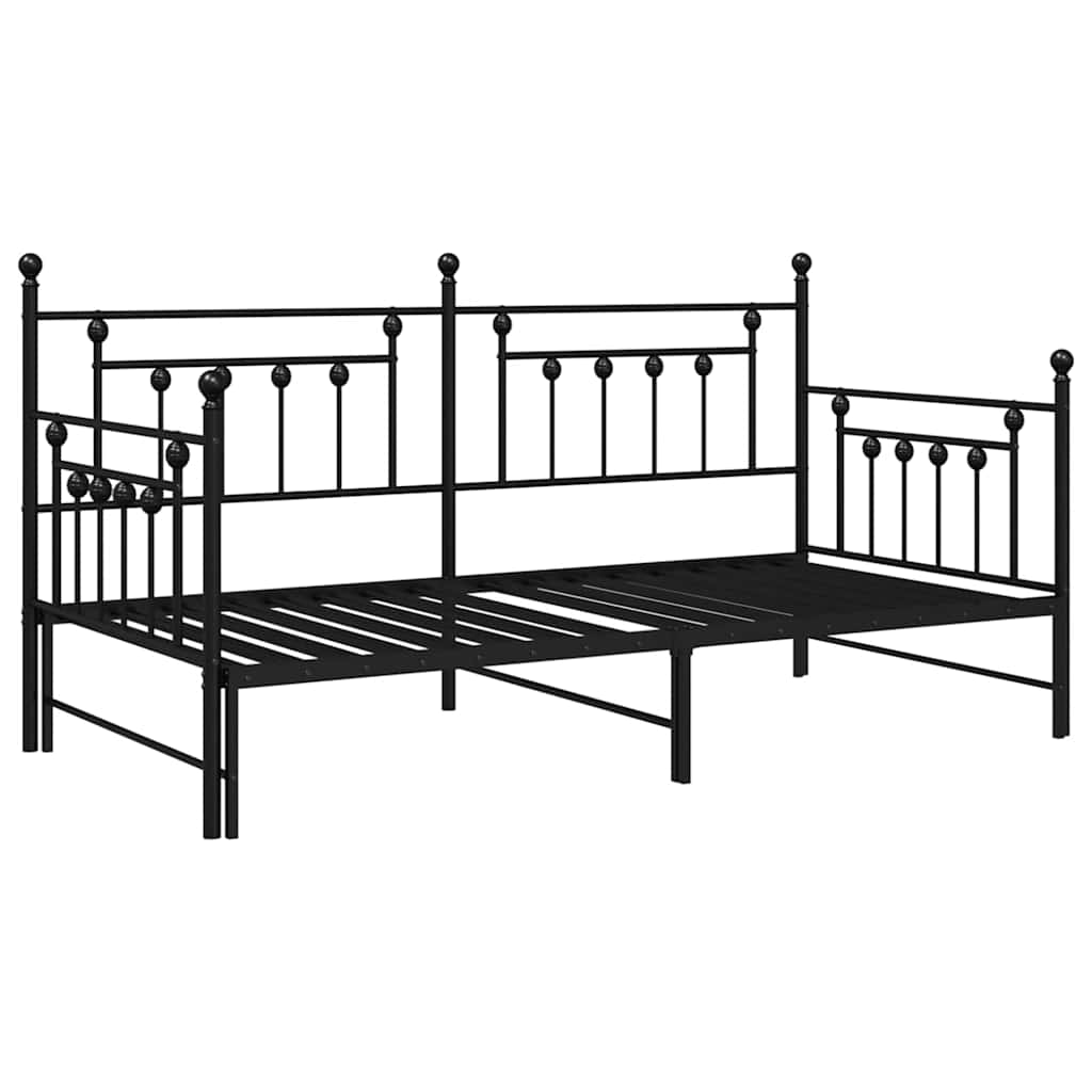 Krevet na kat Crna 100 x 190 cm Čelik