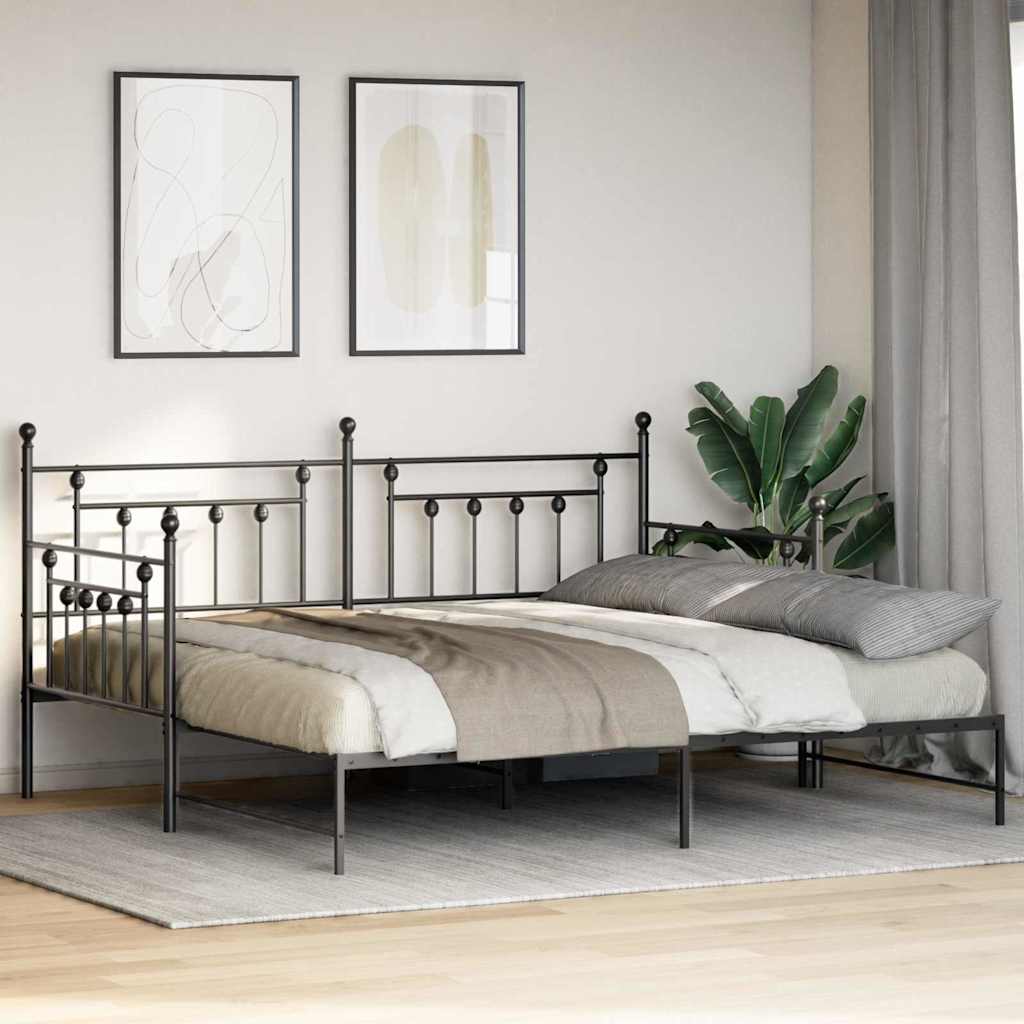Krevet na kat Crna 107 x 203 cm Čelik