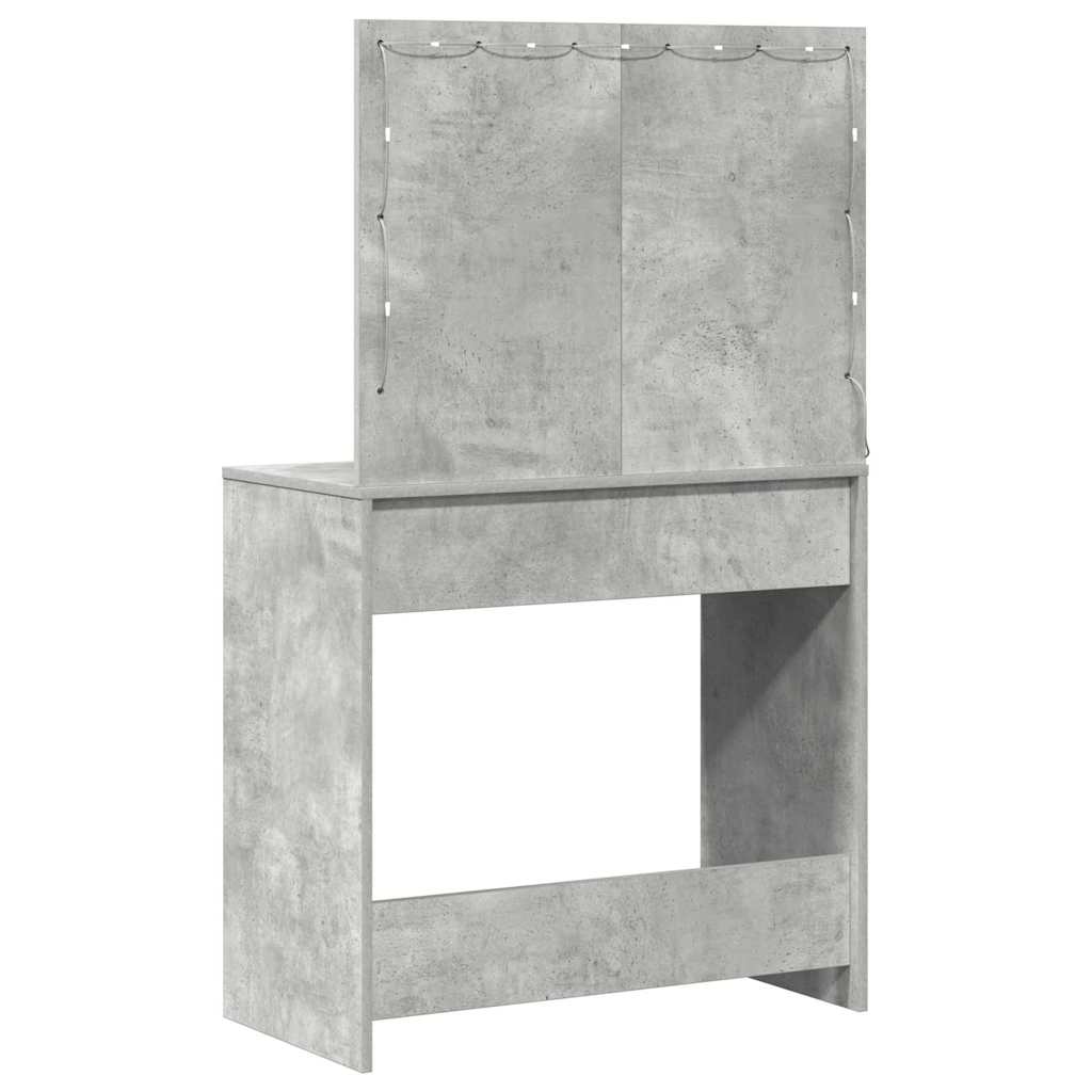 Toaletni stol s ladicama Betonski sivi 78,5 x 41 x 135 cm