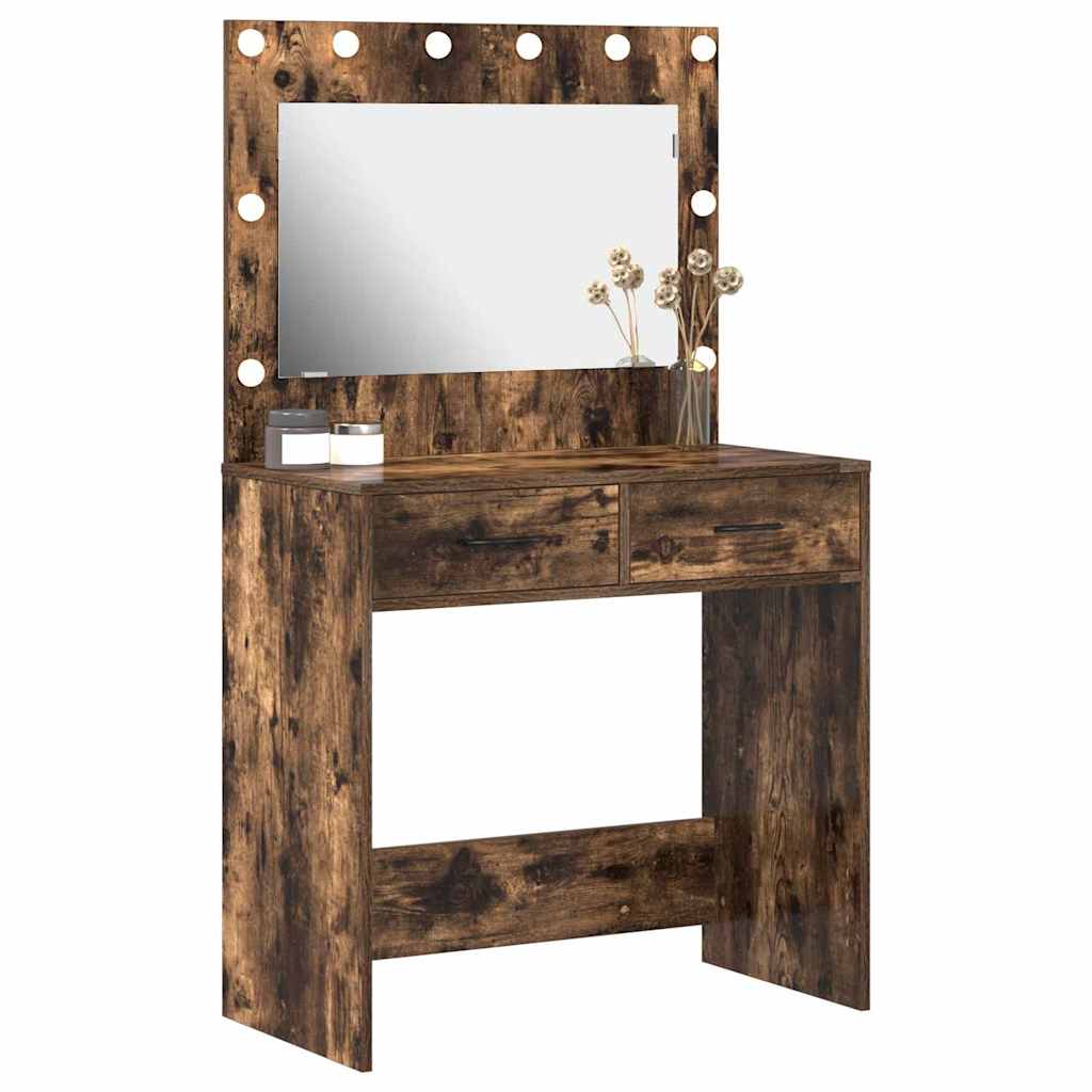 Toaletni stol s ladicama Dimljeni hrast 78,5 x 41 x 135 cm