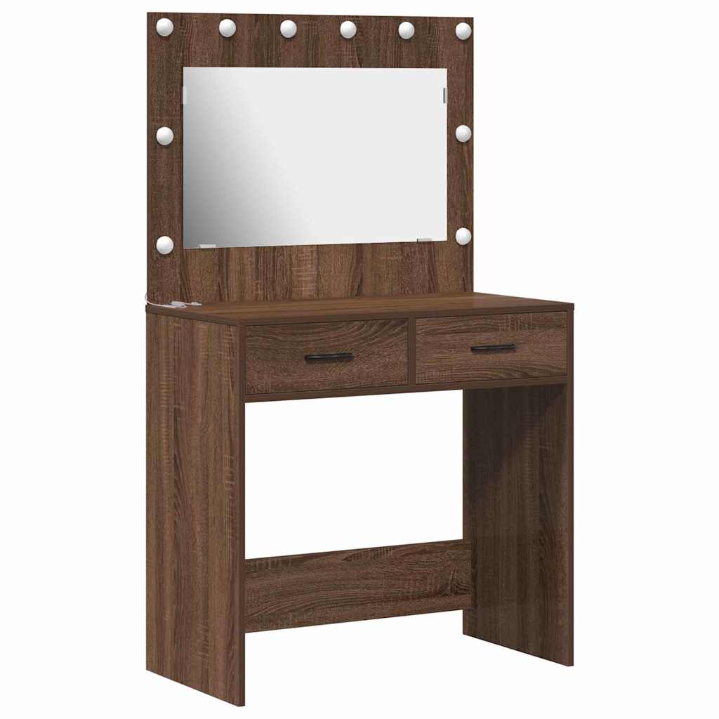 Toaletni stol Smeđi hrast 78,5 x 41 x 135 cm Konstruirano drvo