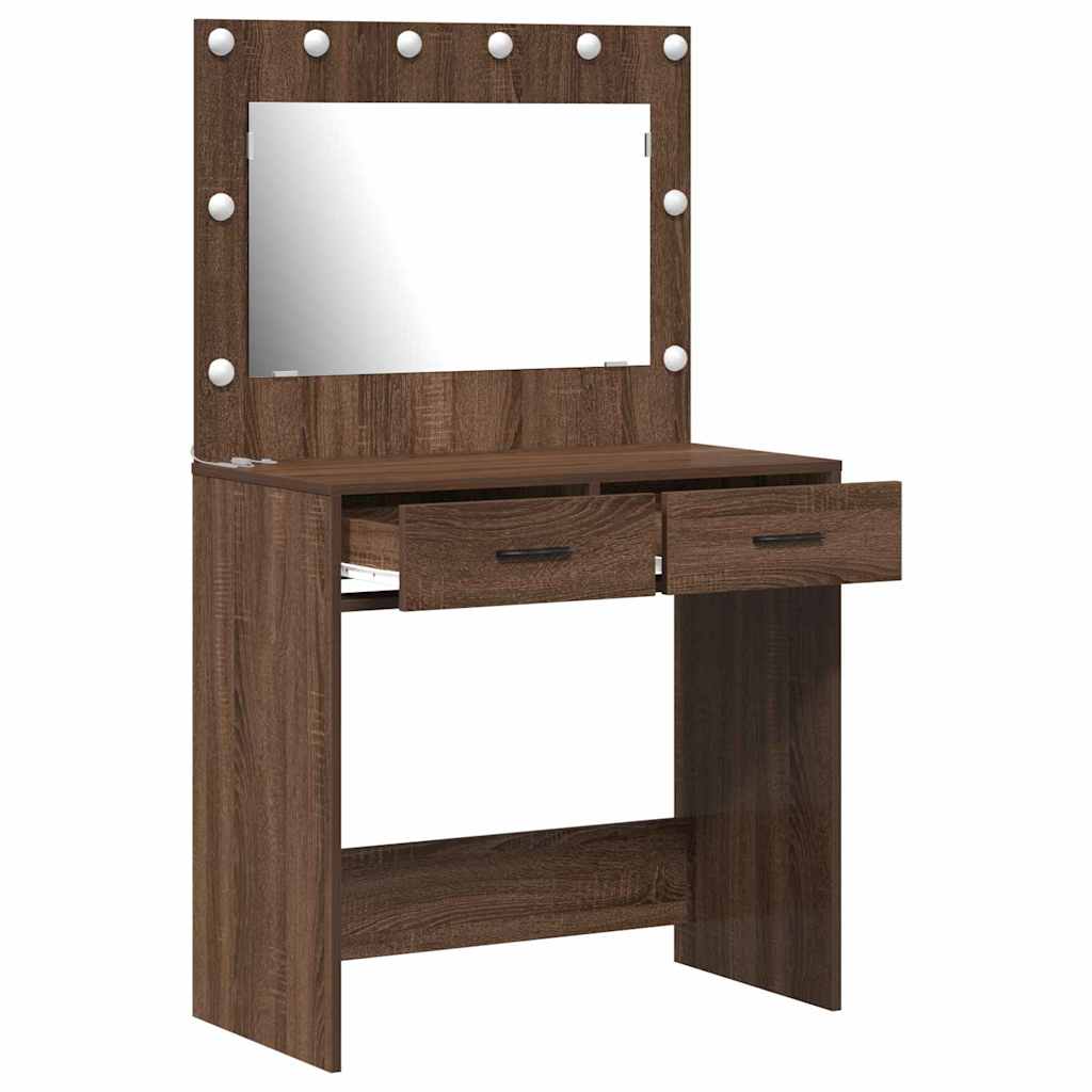 Toaletni stol Smeđi hrast 78,5 x 41 x 135 cm Konstruirano drvo
