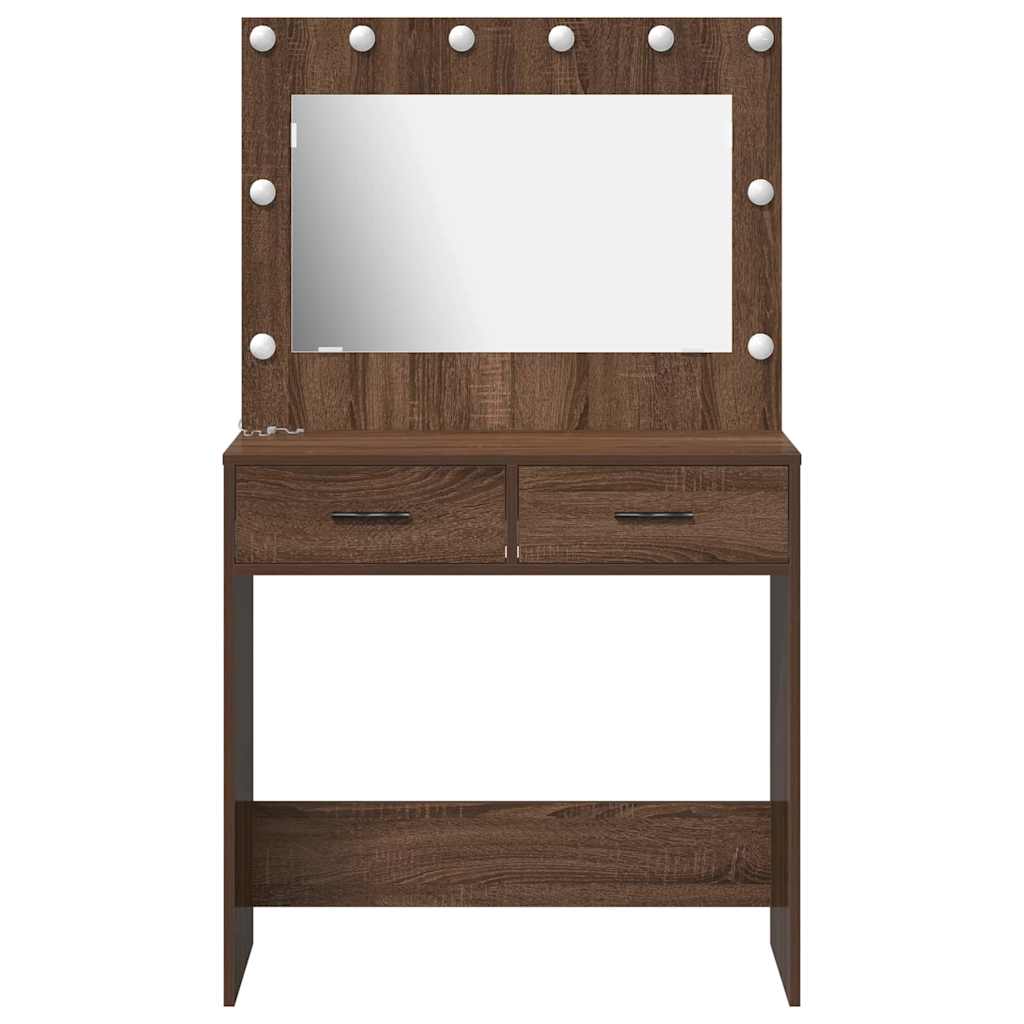 Toaletni stol Smeđi hrast 78,5 x 41 x 135 cm Konstruirano drvo