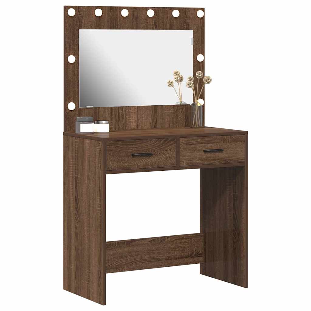 Toaletni stol Smeđi hrast 78,5 x 41 x 135 cm Konstruirano drvo