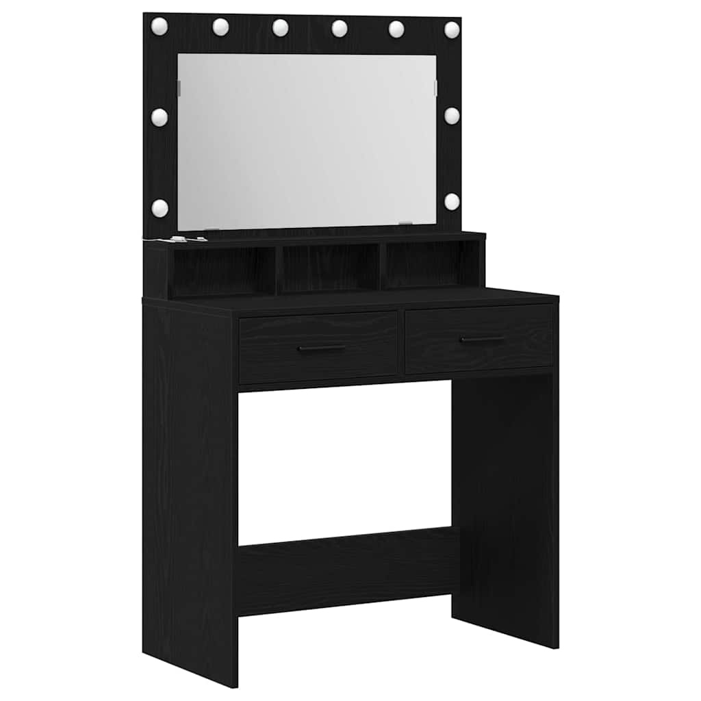 Toaletni stol Crni hrast 79 x 41 x 135 cm Konstruirano drvo