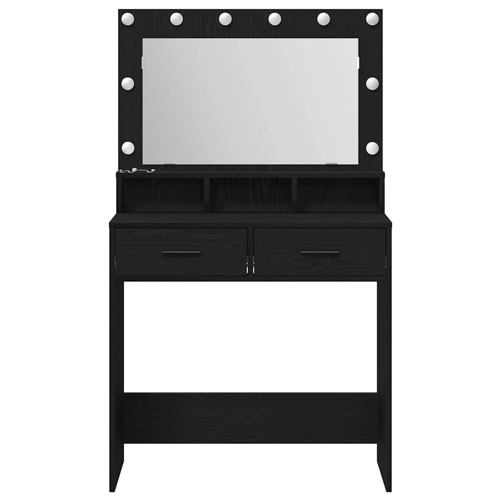 Toaletni stol Crni hrast 79 x 41 x 135 cm Konstruirano drvo