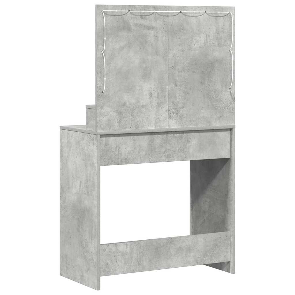 Toaletni stol s policom Betonski sivi 78,5 x 41 x 135 cm