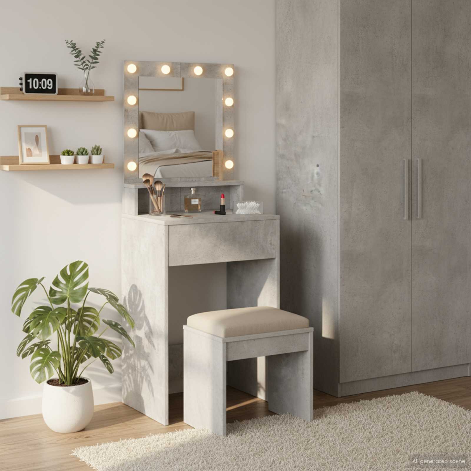 Toaletni stol Betonski sivi 50 x 41 x 135 cm Konstruirano drvo