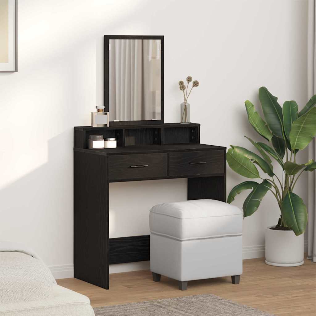 Toaletni stol Crni hrast 79 x 41 x 140 cm Konstruirano drvo