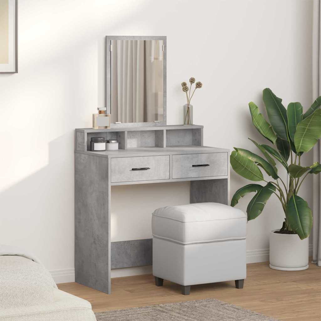 Toaletni stol Betonski sivi 79 x 41 x 140 cm Konstruirano drvo