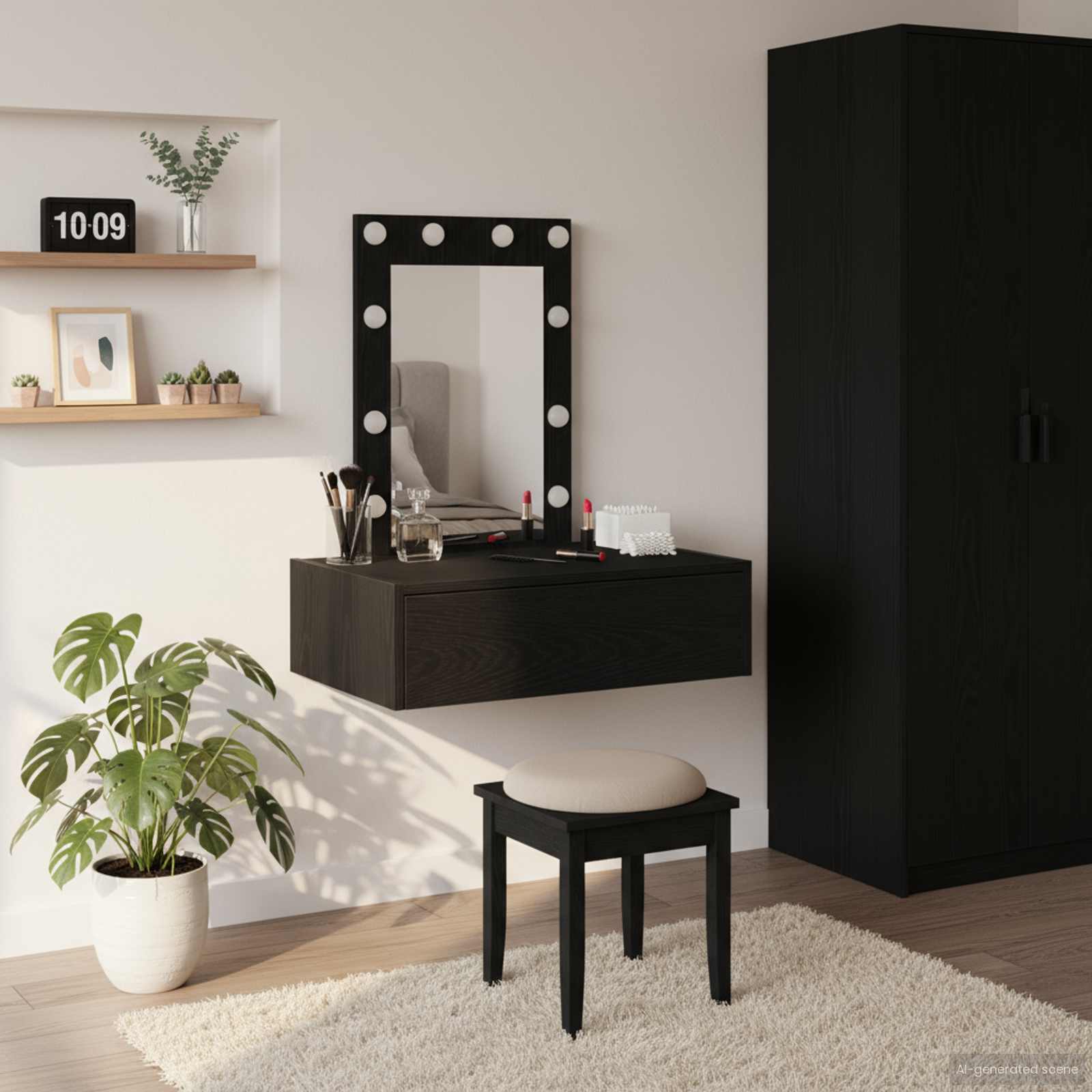 Toaletni stol s ladicama Crna 60 x 40 x 70 cm Konstruirano drvo