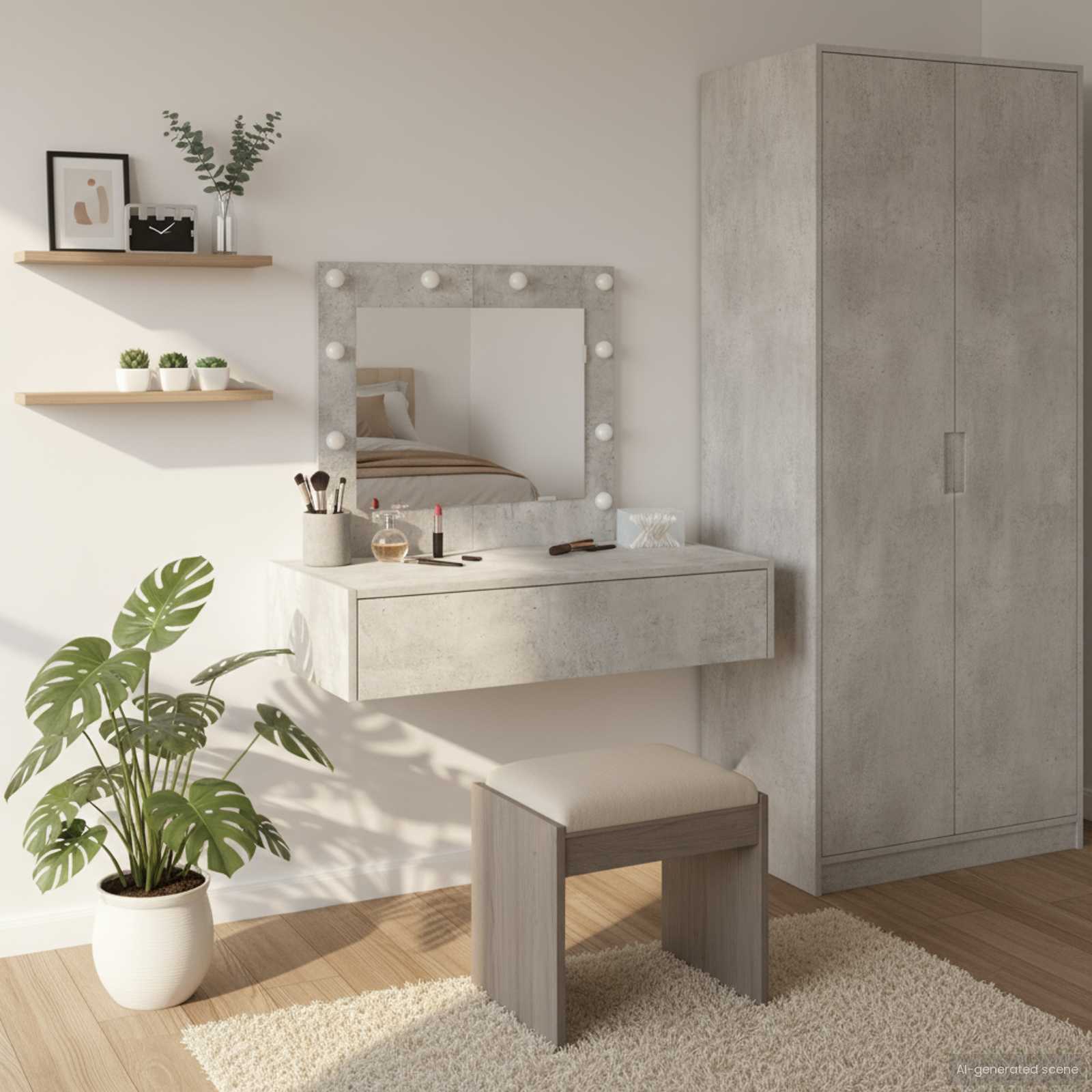 Toaletni stol s ladicama Siva 83 x 40 x 70 cm Konstruirano drvo