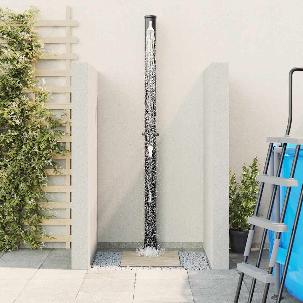 Vanjski solarni tuš Crna 217 cm PVC i aluminij