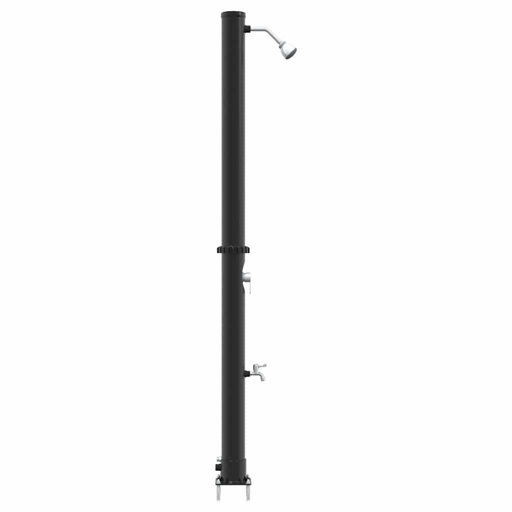 Vanjski solarni tuš Crna 217 cm PVC i aluminij