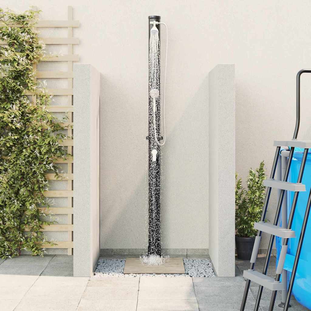 Vanjski solarni tuš 20 l PVC i aluminij Crna