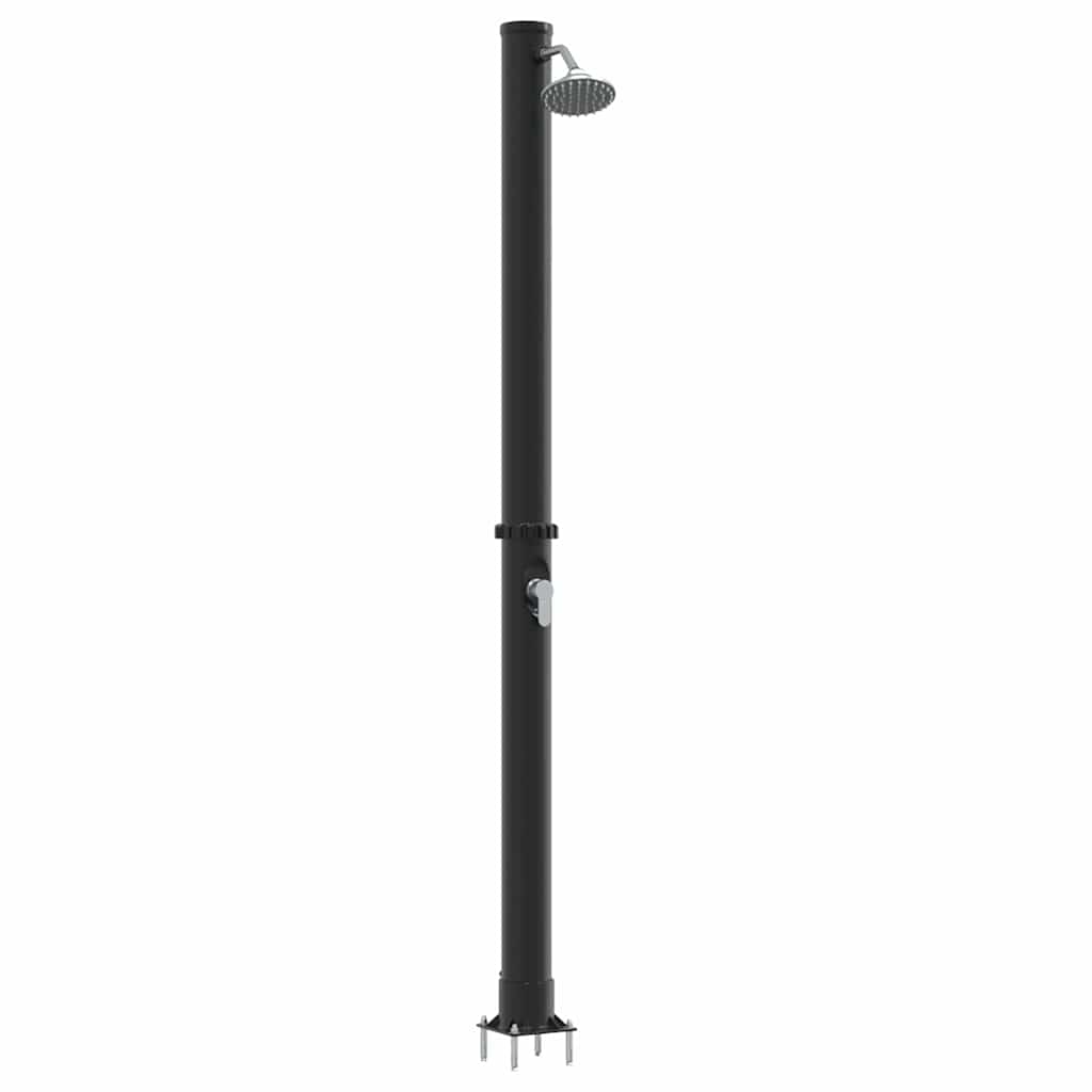 Vanjski solarni tuš Crna 217 cm PVC i aluminij