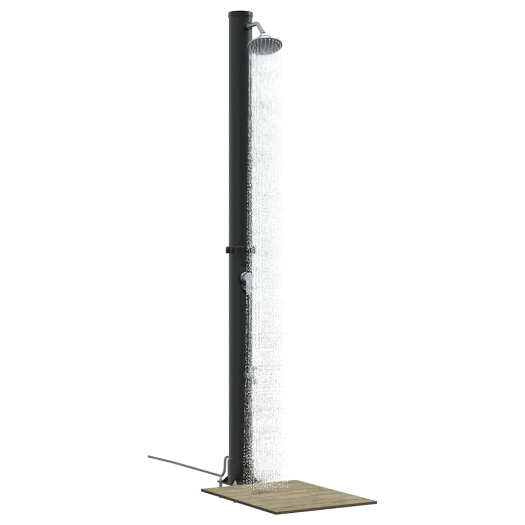 Vanjski solarni tuš Crna 217 cm PVC i aluminij