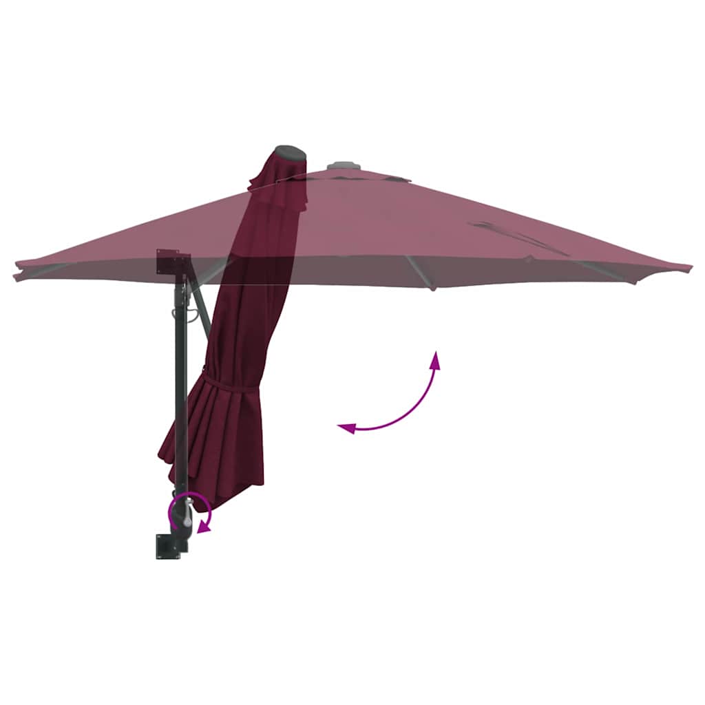 Vrtni suncobran Bordeaux Crvena 248 x 248 x 148 cm