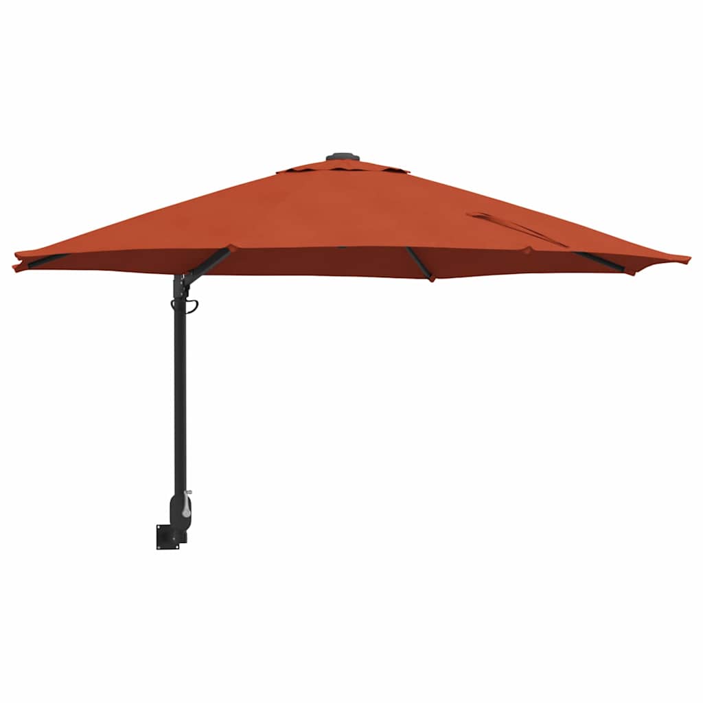 Vrtni suncobran Terakota 248 x 248 x 148 cm Poliester i čelik