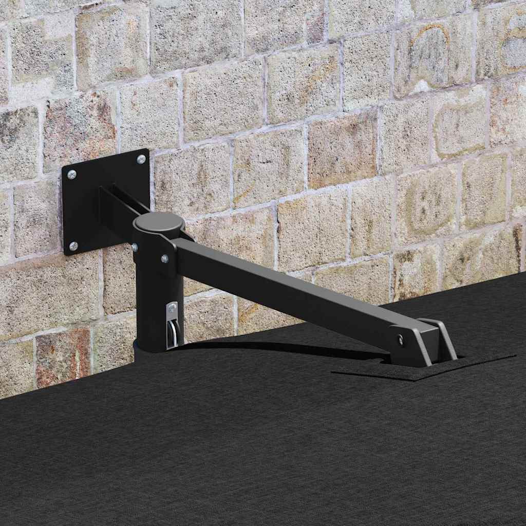 Vrtni suncobran Crna 248,5 x 247,5 x 160 cm Poliester i čelik