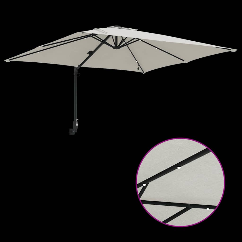 Vrtni suncobran S LED lampica Pijesak 248,5 x 247,5 x 160 cm