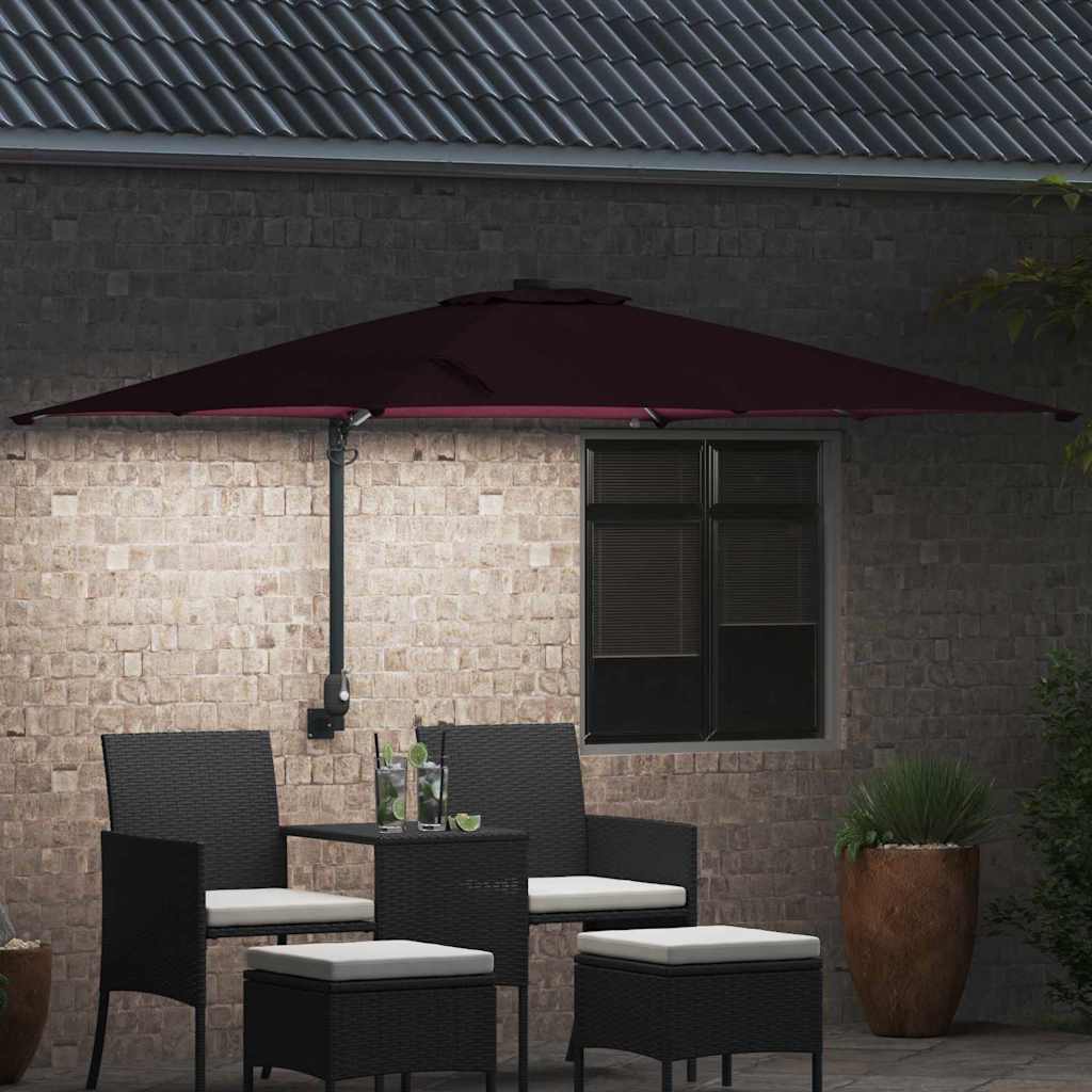 Vrtni suncobran Bordeaux Crvena 248,5 x 247,5 x 160 cm