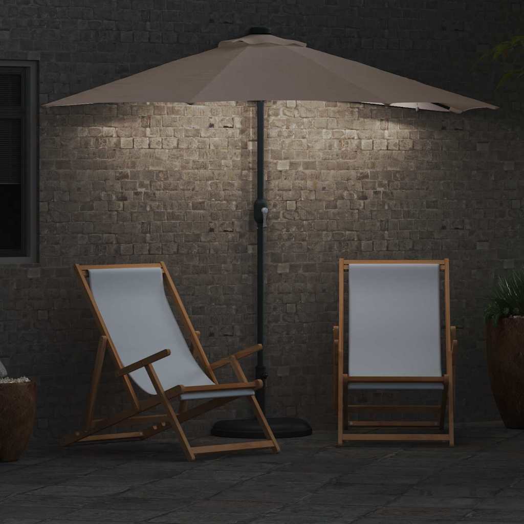 Vrtni suncobran Sivo-smeđa 294 x 150 x 223 cm Poliester i čelik