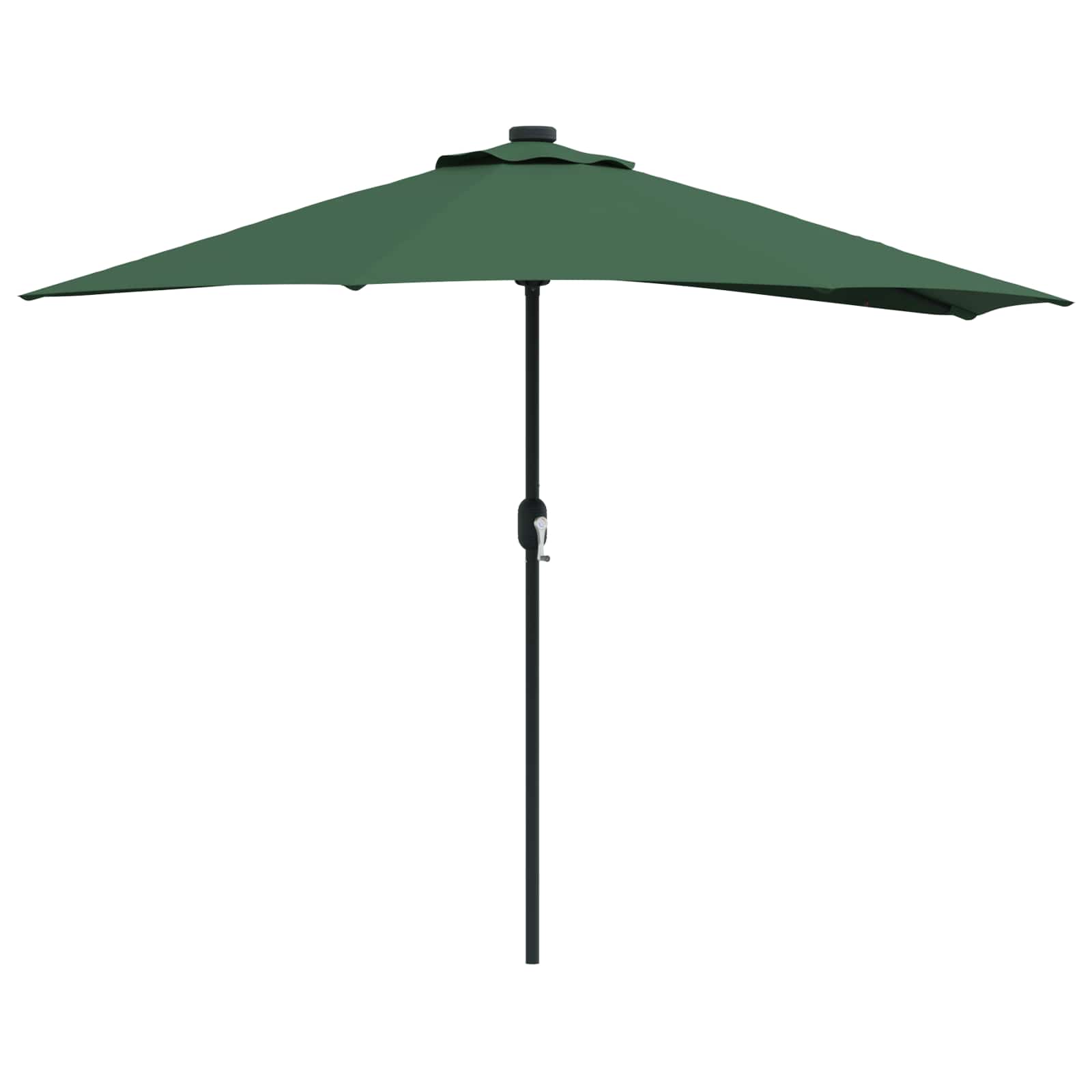 Vrtni suncobran Zelena 294 x 150 x 224 cm Poliester i čelik