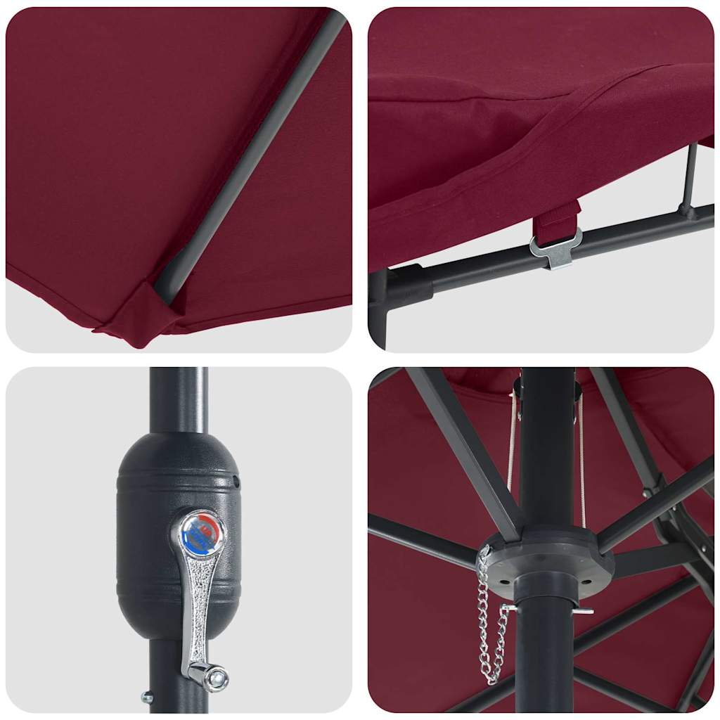 Vrtni suncobran Bordeaux Crvena 385 x 209 x 244 cm
