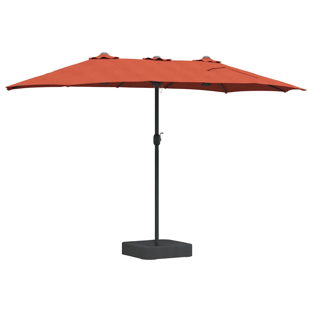 Vrtni suncobran Terakota 385 x 209 x 244 cm Poliester i čelik