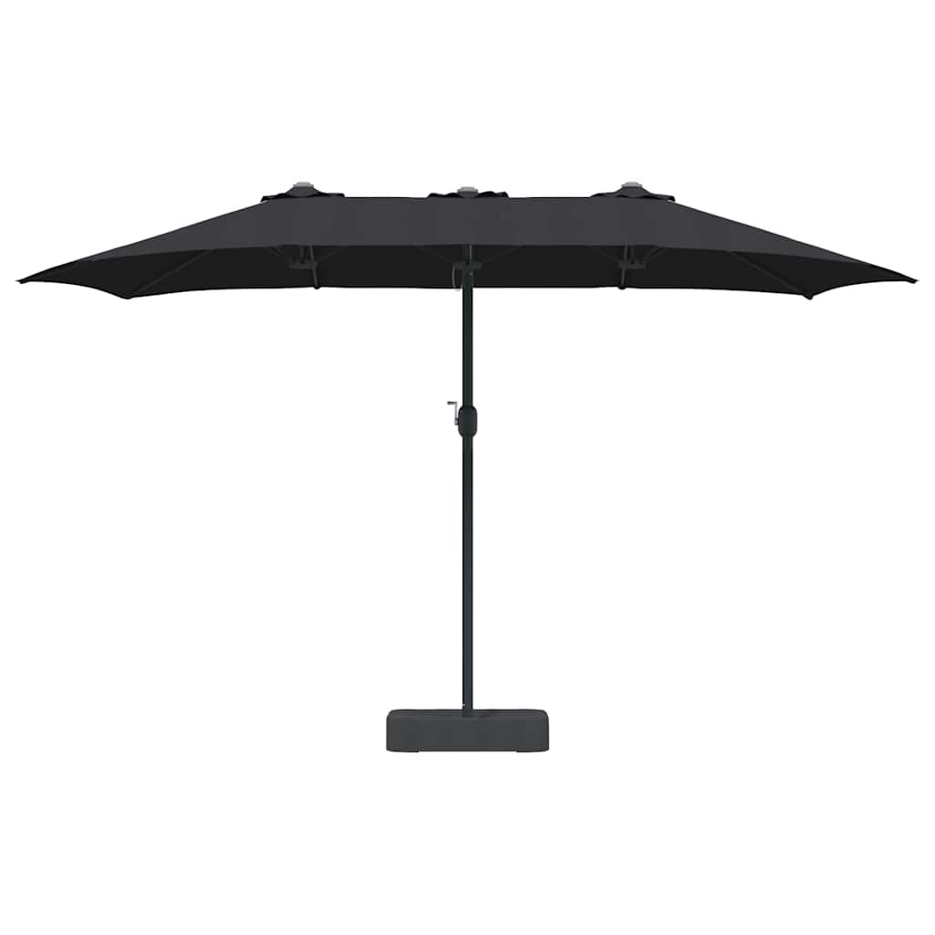Vrtni suncobran Crna 385 x 209 x 244 cm Poliester i čelik
