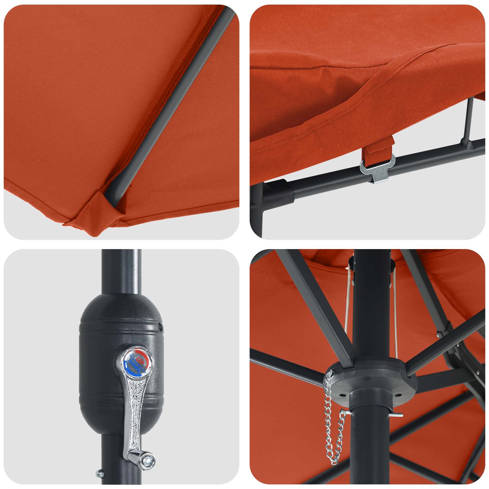 Vrtni suncobran Terakota 385 x 209 x 244 cm Poliester