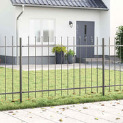 Vrtna Ograda 2 pcs Siva 3,4 x 0,8 m Čelik s prahom